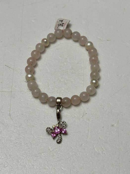 BRATARA elastica THOMAS SABO -Bile Quartz Roz +Perle +Charm argint 925