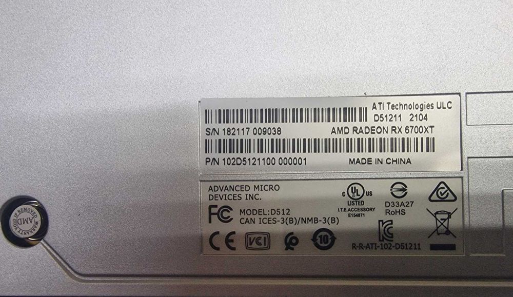 ATI Radeon RX6700XT 12GB DDR6 Гаранция 3 месеца!