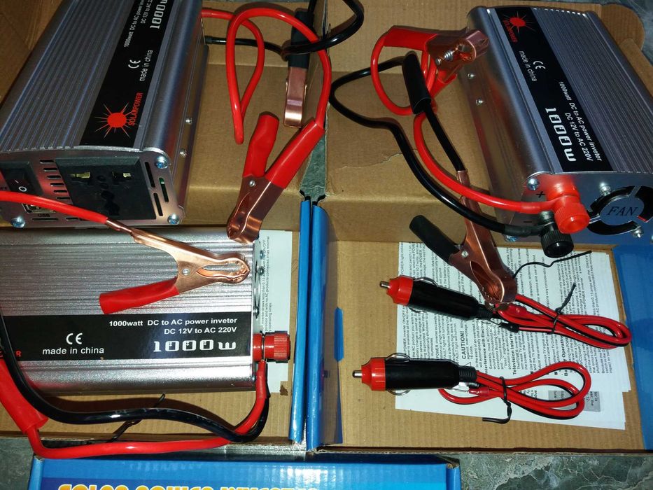 Invertor auto 12V 1000W reali putere pornire 2000W clesti baterie