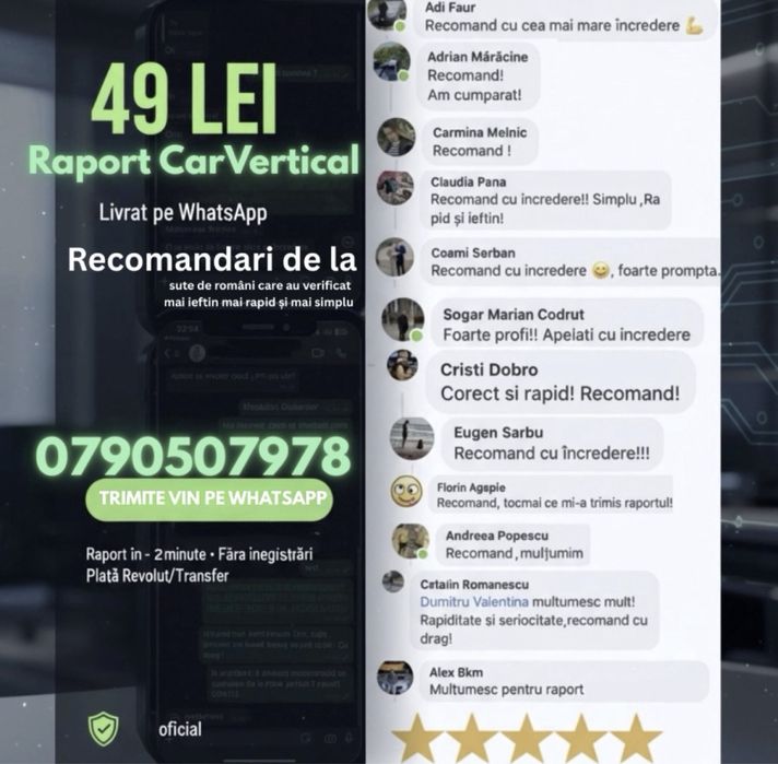 CarVertical Raport Istoric auto Verificare Ieftina Reprezentanta