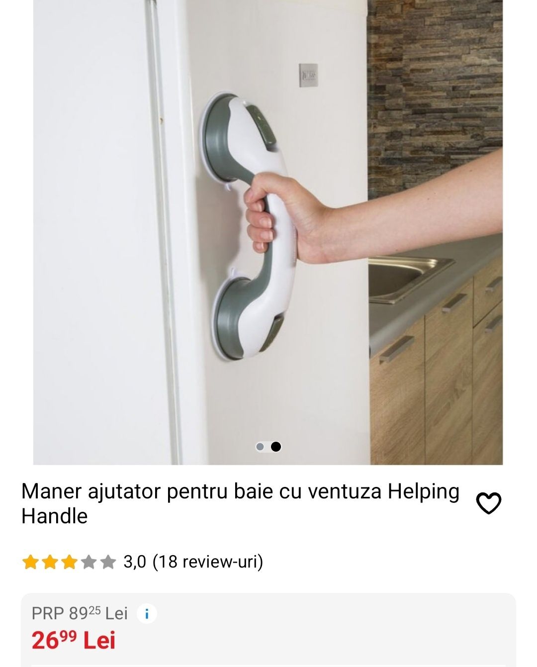 Mâner ajutător baie cu ventuze