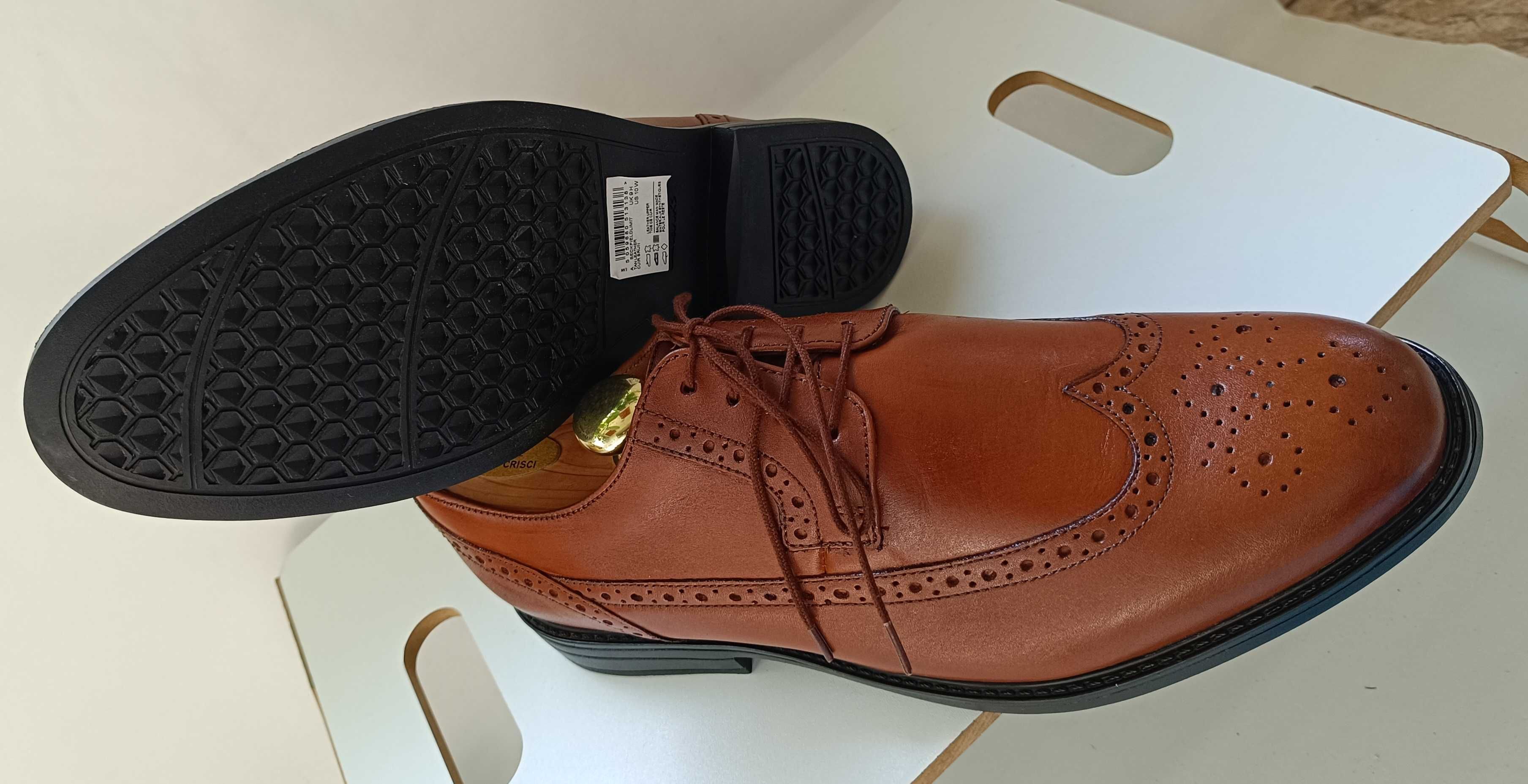 Pantofi derby 43 brogue premium Clarks NOI piele naturala moale