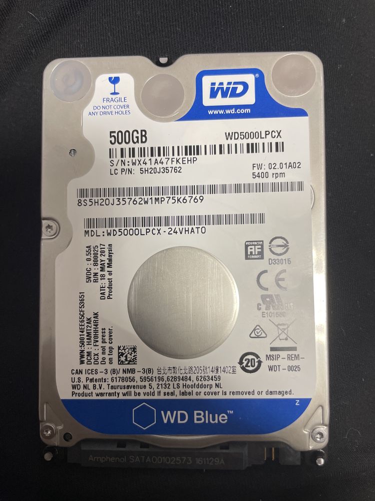 HDD Laptop, WD Blue 500GB, 5400RPM, 2.5" SATA III, 6 Gbps
