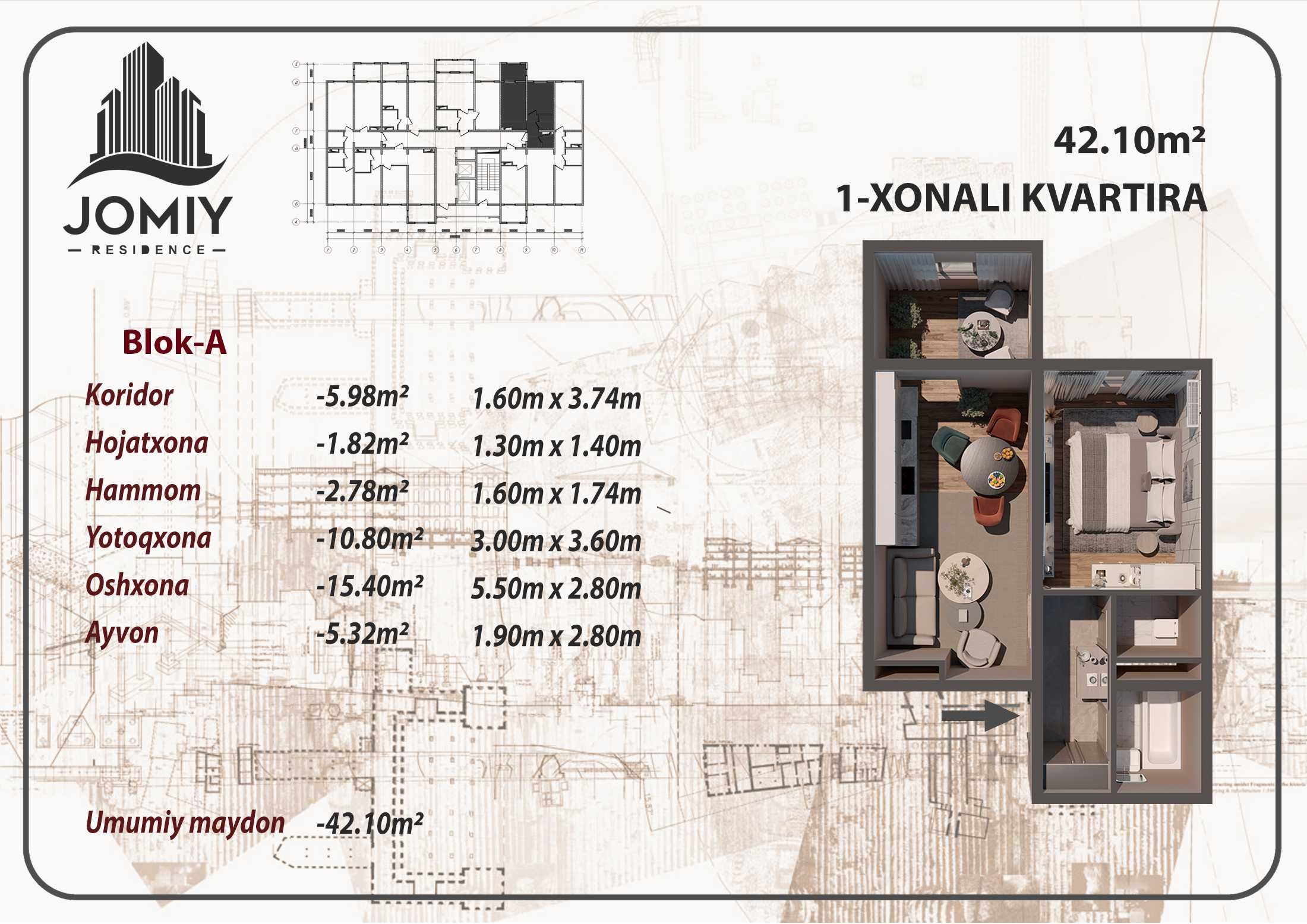 Jomiy TJMdan Yangilik tayyor ta'mirlangan holatda