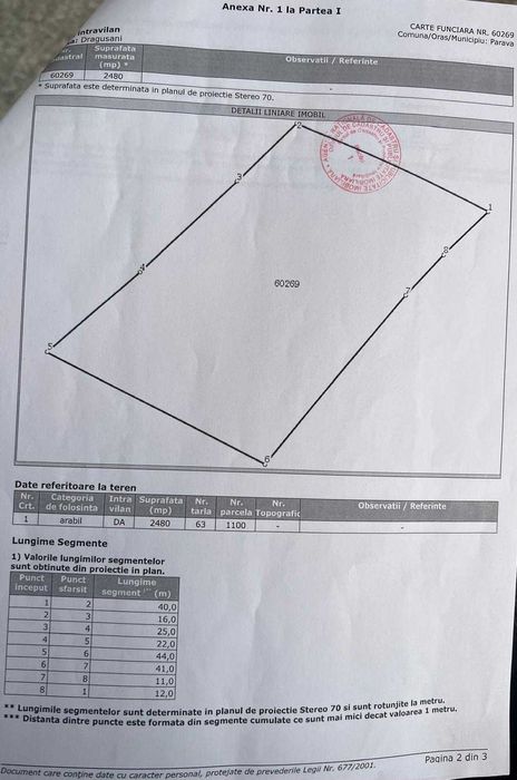 2480 mp, teren intravilan comuna Parava, sat Dragusani, judetul Bacau