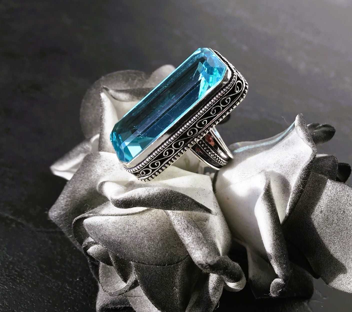 Inel Argint cu Piatra Semipretioasa Topaz Blue F