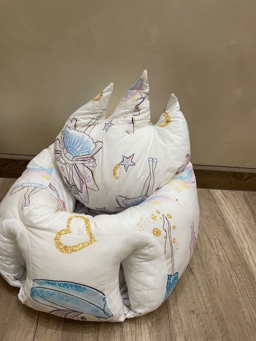 Детски мек пуф с облегалка