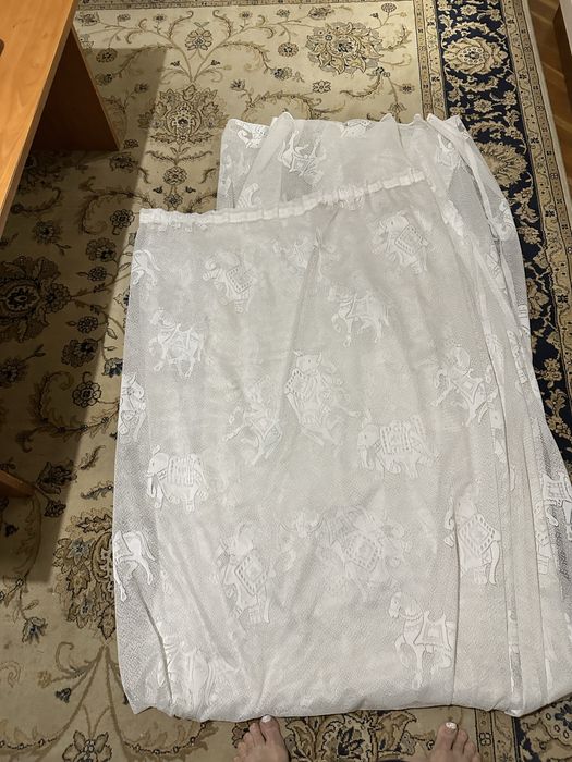 Готово за употреба перде за детска стая с кончета и слончета