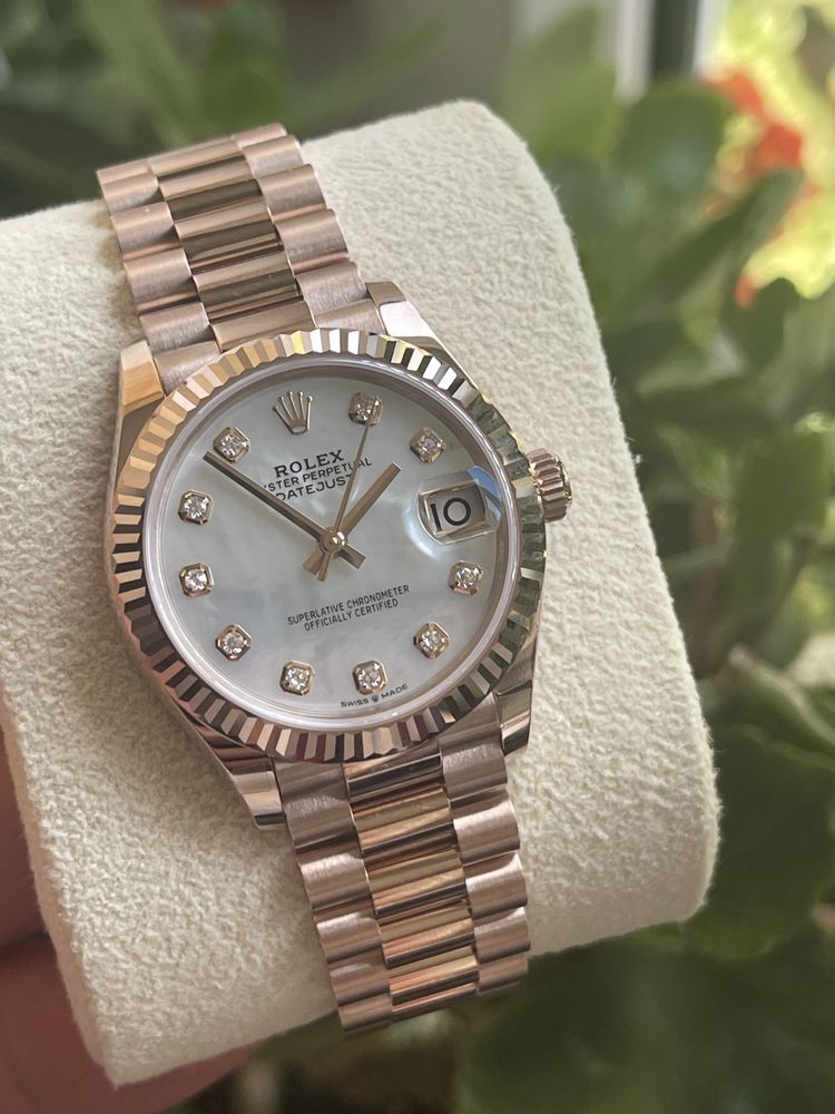 Rolex Datejust 31 full rose MOP diam nou 2023