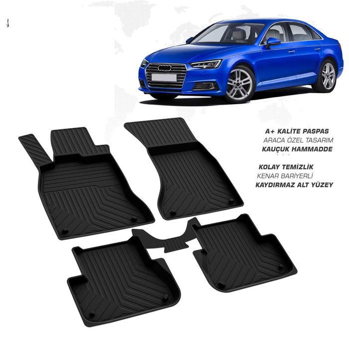 Covorase/Presuri cauciuc stil tip tavita Audi A4 B8/B9/A5  2008-2023