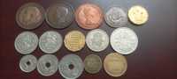 Colectie 100 monede straine diferite, unele mai vechi, exotice +clasor