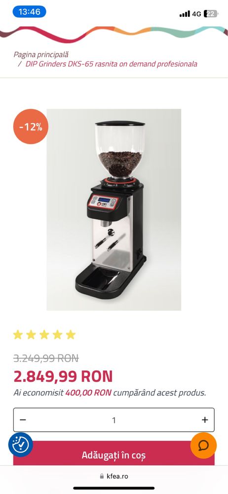 Aparat cafea profesional Gem plus rasnita automata DIP