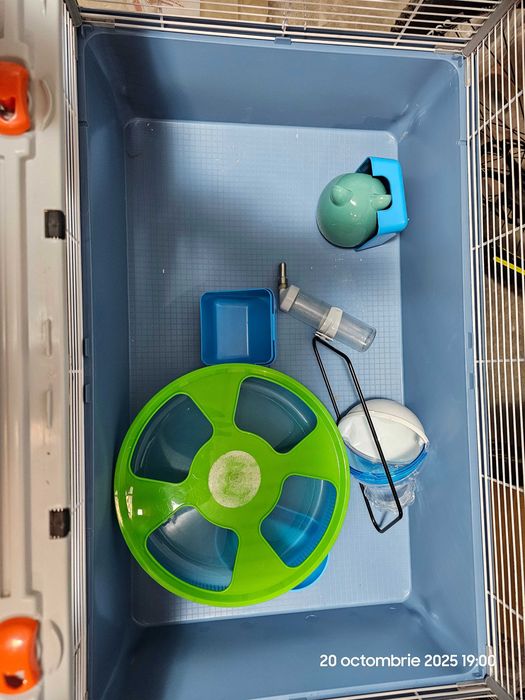 FERPLAST Cusca pentru hamsteri rozatoare Alb/Albastru, 78x48x39 cm