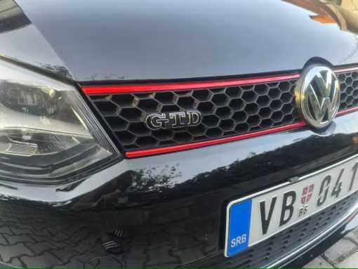 Emblema Metalica GTI GTD + Suport pentru Grila Bara Fata VW Volkswagen