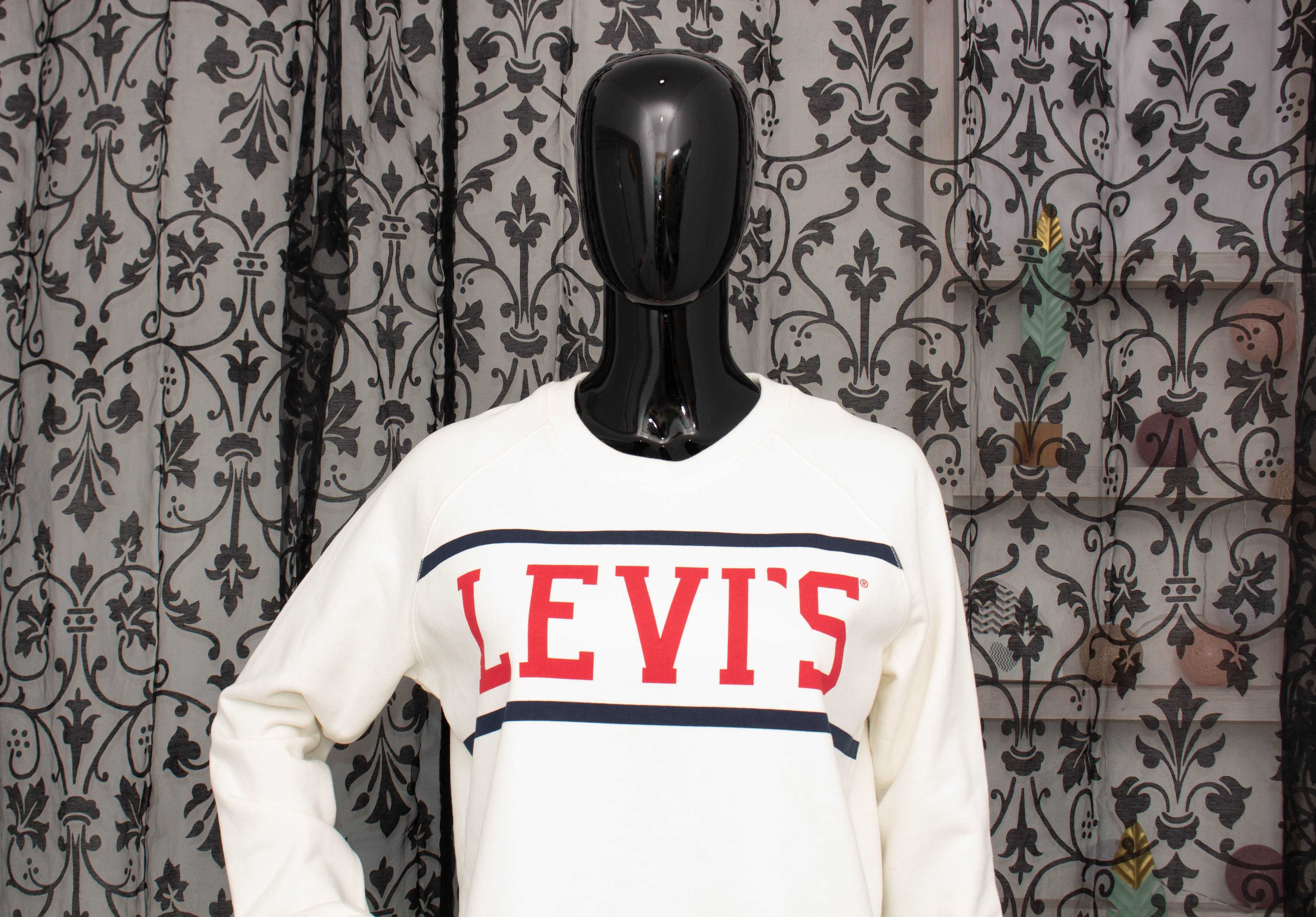 LEVI'S Оригинален Дамски Суичър Къс Модел Пуловер с Лого M нов