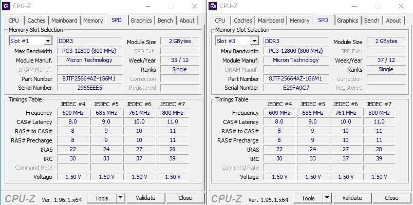 Micron 4GB (2x 2GB) DDR3 1600MHz RAM / рам памет