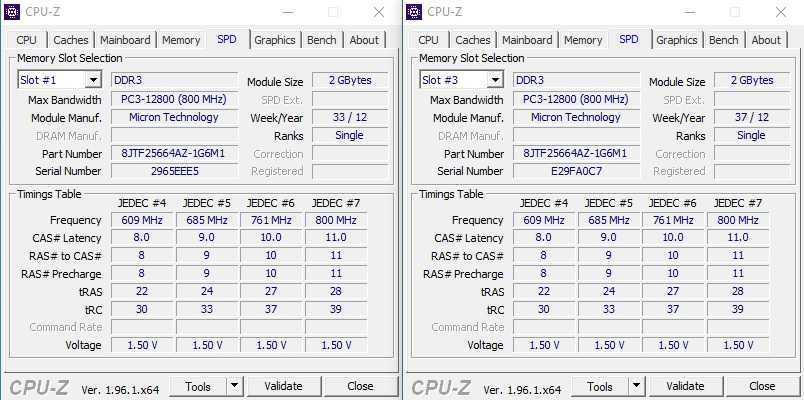 Micron 4GB (2x 2GB) DDR3 1600MHz RAM / рам памет