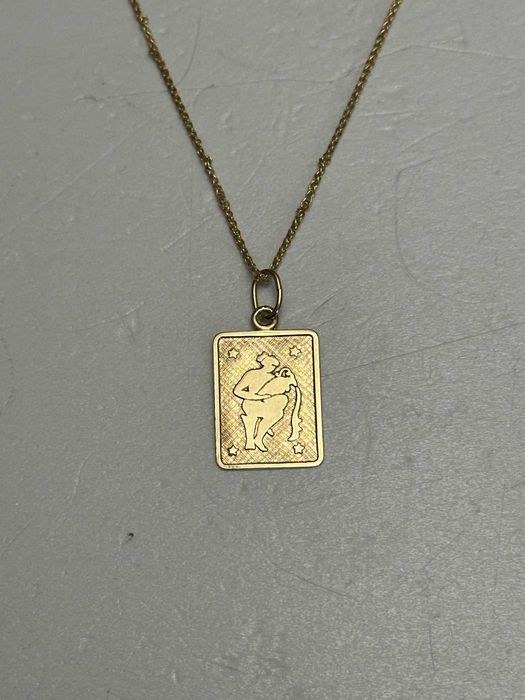 LANT + PANDANTIV AUR 14K - Placuta Zodia Varsator - 4.2g - 385lei/gr.