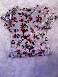 Bluza/Crop top alb floral