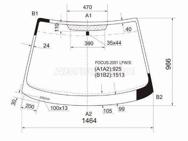 Стекло лобовое FORD FOCUS (I) 3/4/5D 98-05 Ford Focus