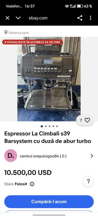 Expresor de cafea super-automată La Cimbali S39 Barsystem. 
.. 
Espre