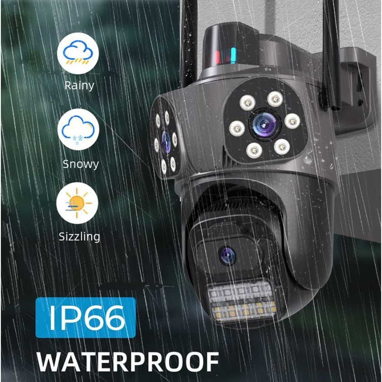 3008 10 Mpx WiFi Тройна безжична IP камера, 3 обектива, iCSee