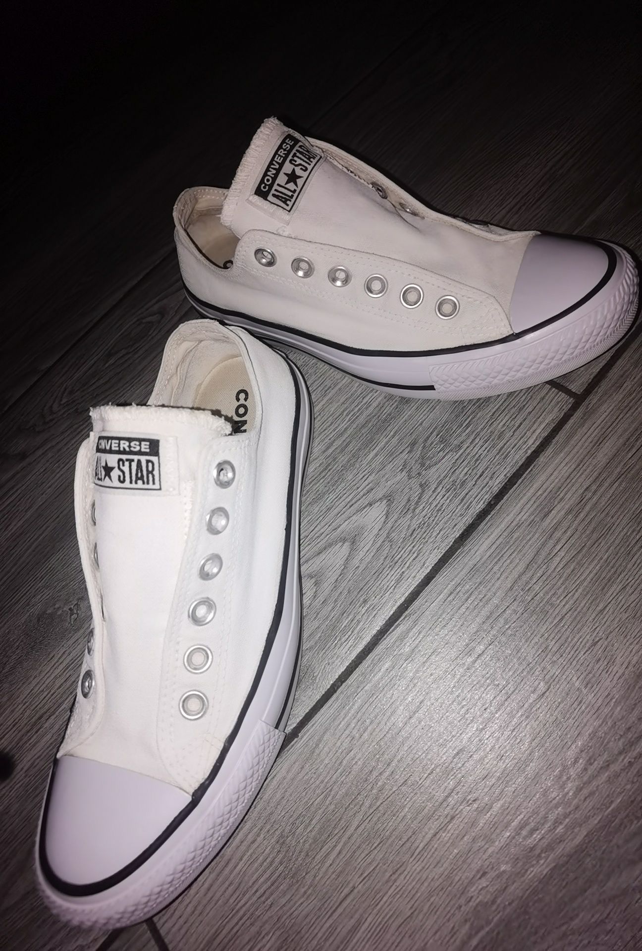 Converse noi nouti, fara șireturi, Albi, 38