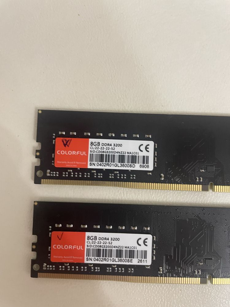 Озу ddr4 8гб, 16гб, 3200 MHz