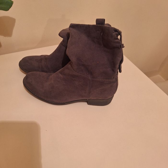 Cizme piele gri frumoase comode