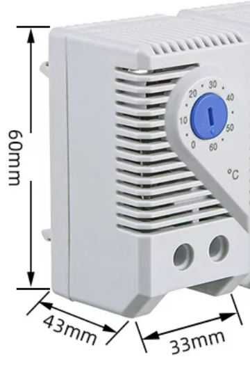 Termostat dublu reglabil 0-60°, NO, 10A, incalzire sau racire