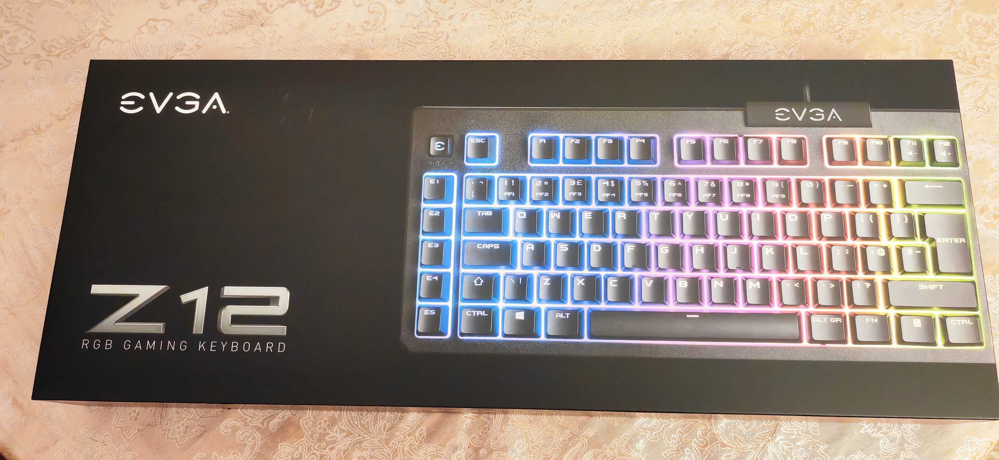 EVGA Z12 RGB черен геймърска клавиатура USB чисто нова 3 год. гаранция
