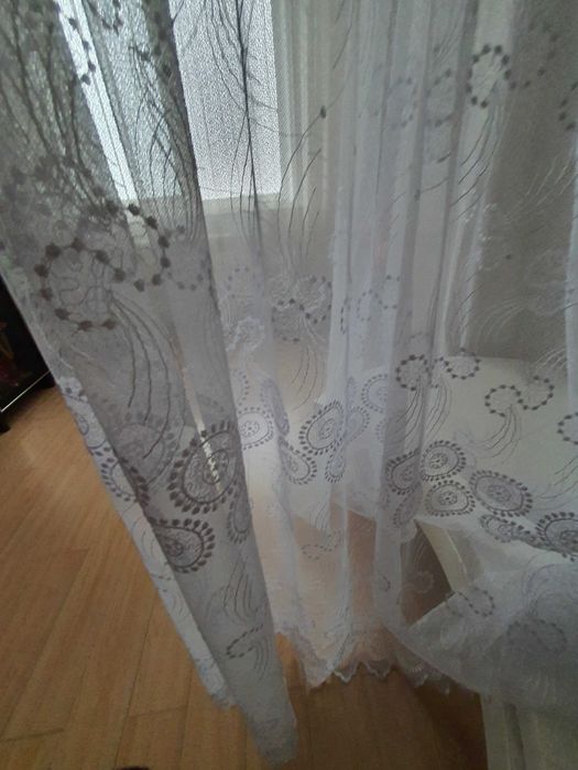 Тюль ажурная белая