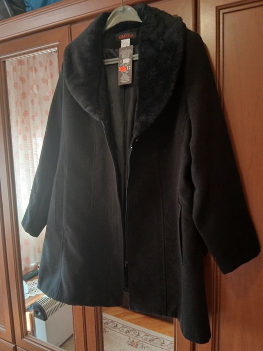 Черно дамско палто