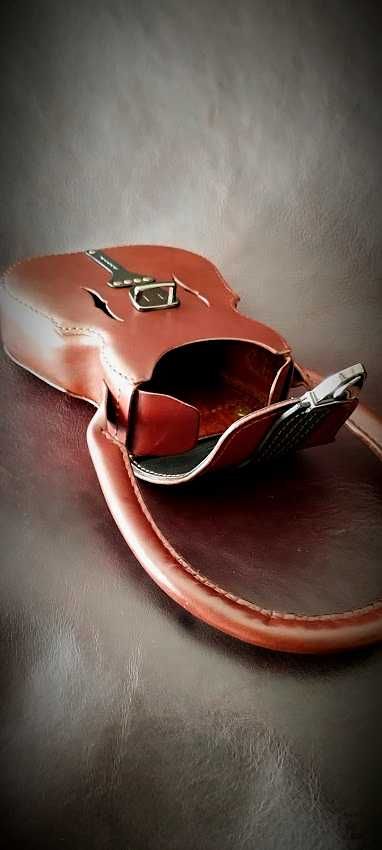 Чанта от естествена кожа ръчна изработка /виолина/