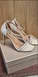 Sandale albe din piele Tamaris