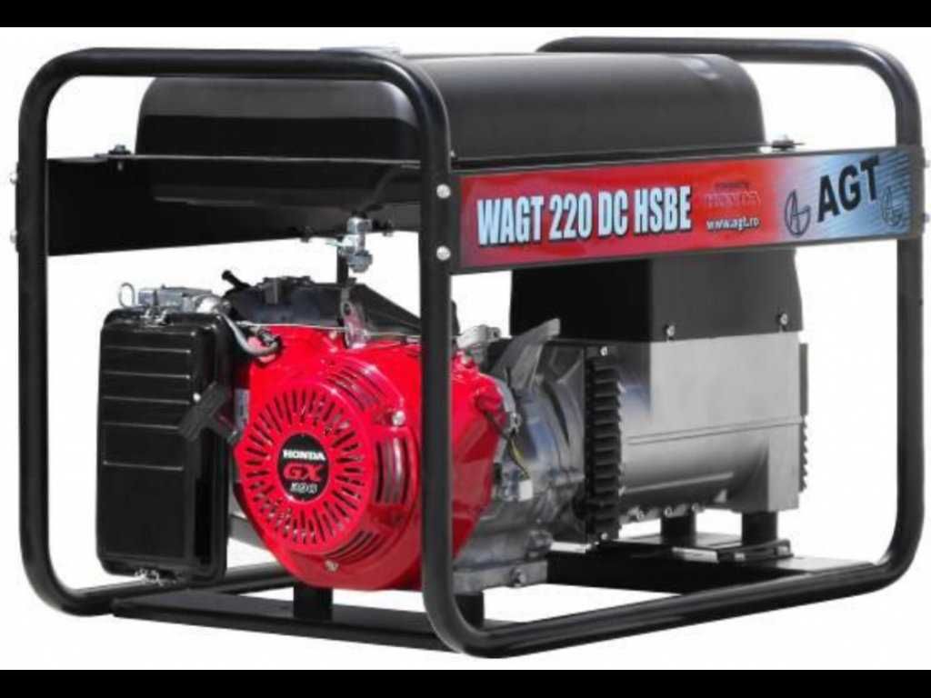 Generator cu sudura WAGT 220 DC HSB benzina 200 A, 230/400V 6,5 kVA