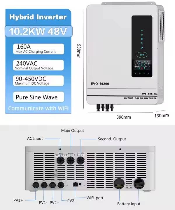 Хибриден Солерен Инвертор ANERN Модел AN-SCI-EVO-10200, Мощност 10.2kW