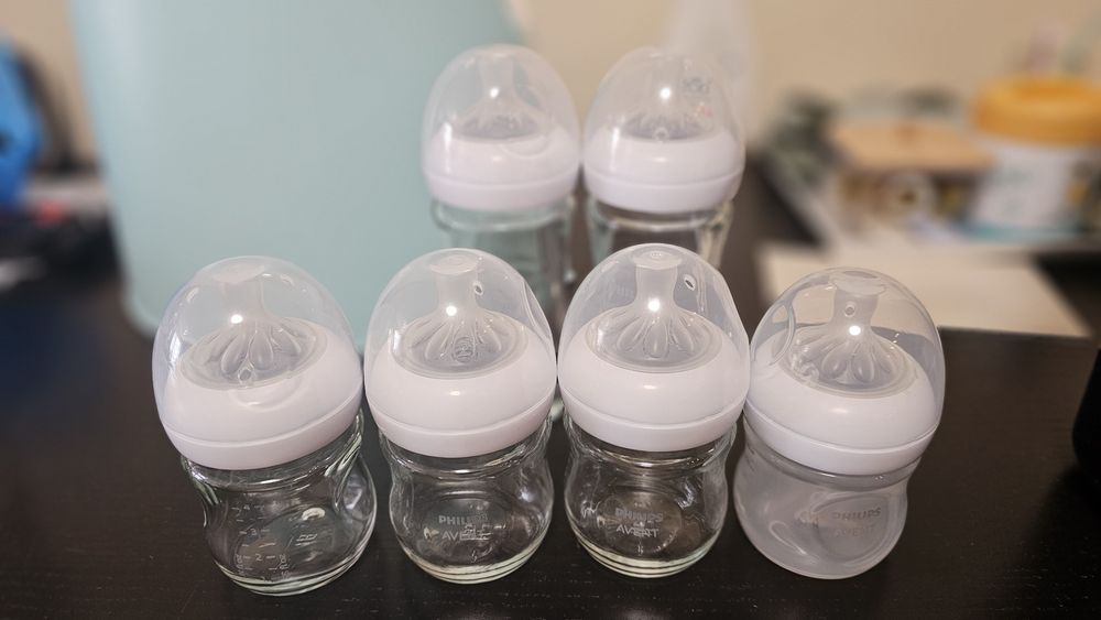 6бр. Бебешки шишета Philips Avent (5 стъклени+1 пластмасово)