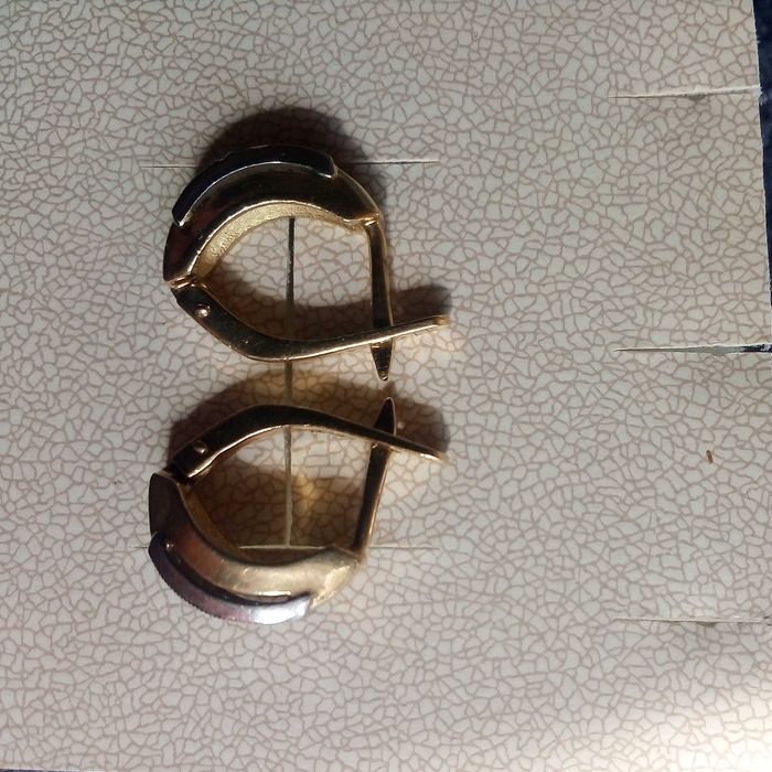 Руски / СССР /диамантени супер редки златни обеци 18 к.  от 70 години