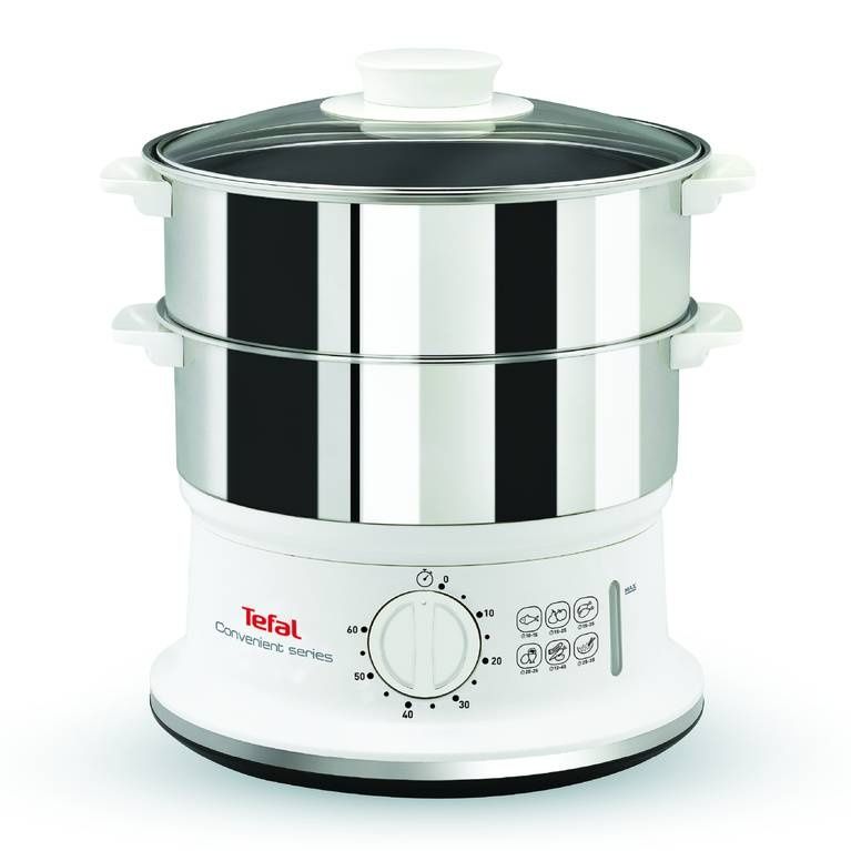Уред за готвене на пара Tefal - VC145130, 900W, 2 зони, бял