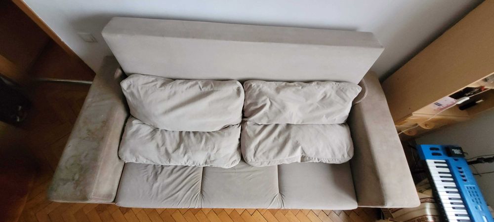 Biblioteca in 2 culori (nuante fag si stejar) + Canapea Mobexpert