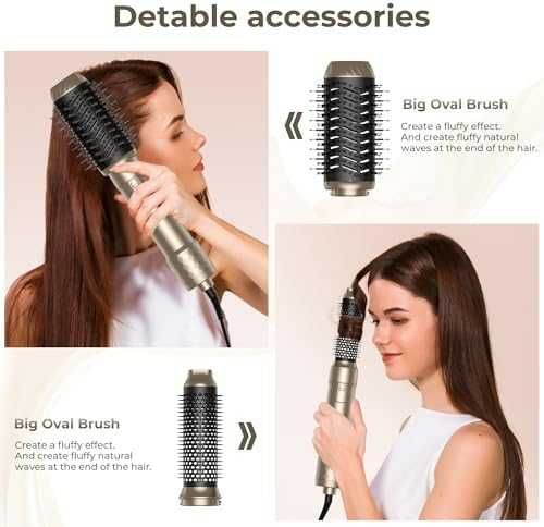 Нов Сешоар четка 6 в 1 с авто маша йони обем и изправяне коса прическа