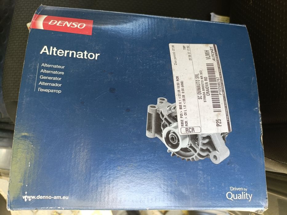 Alternator original Denso Toyota Corolla Verso D4D, 2.2 L diesel, 2007