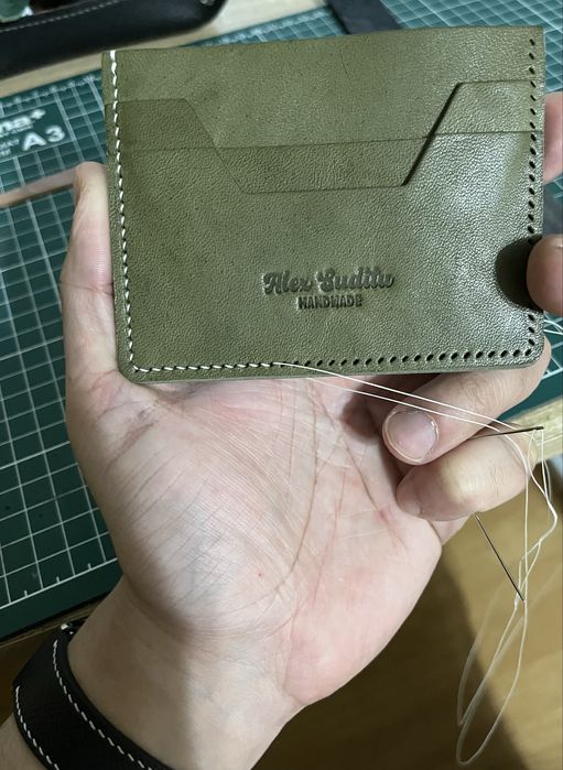 Cardholder din piele italiana full grain tabacita vegetal - 100%manual