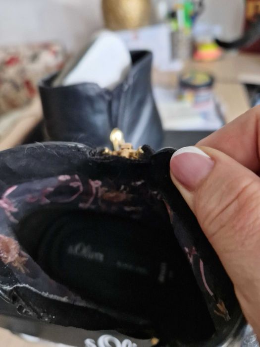 Botine  dama negre  din piele naturala  S”Oliver - Mas.36