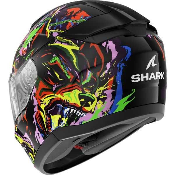 ТОП ЦЕНА Каска за мотор SHARK RIDILL2 RAGING BEAST  blue/pink ,очила