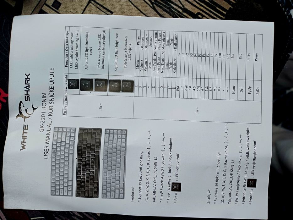 Клавиатура White shark