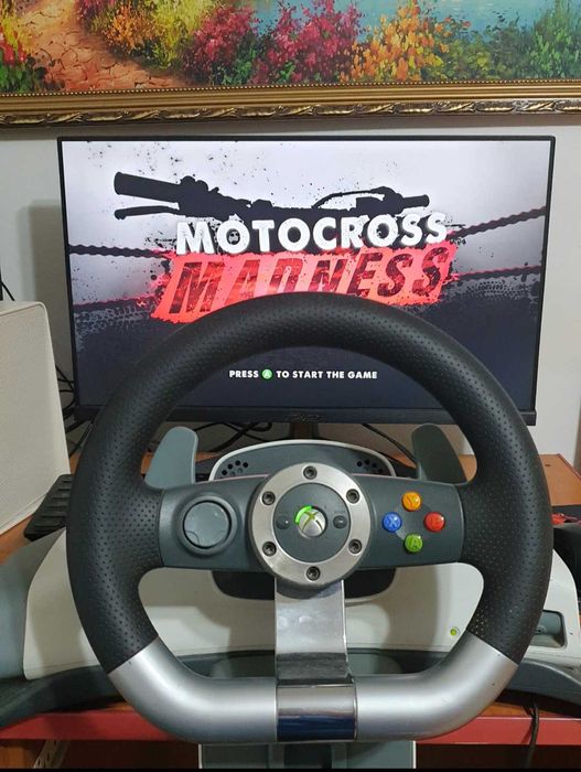 Volan Xbox 360 original Microsoft cu pedale – stare bună