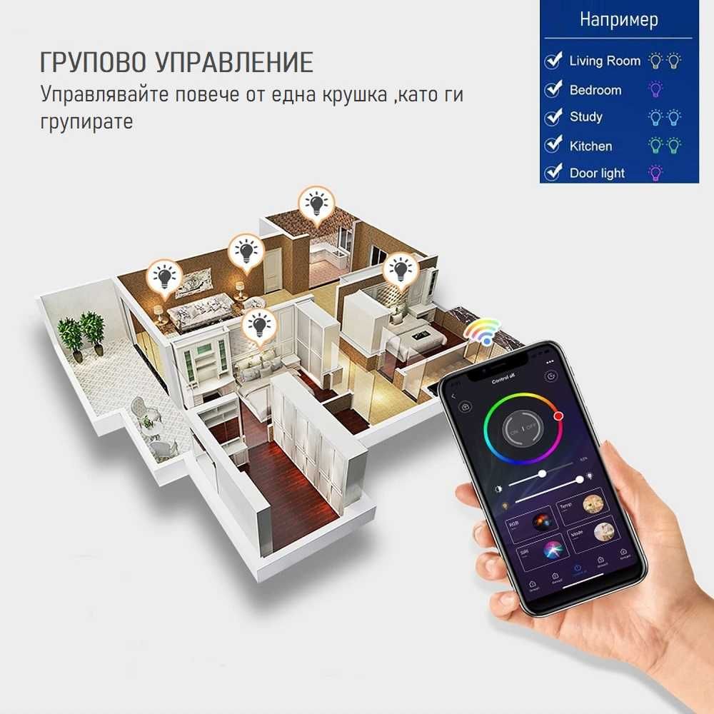 Tuya Смарт Zigbee LED Цветна Крушка 10W | RGBCW | E27 | SPARKLEIOT