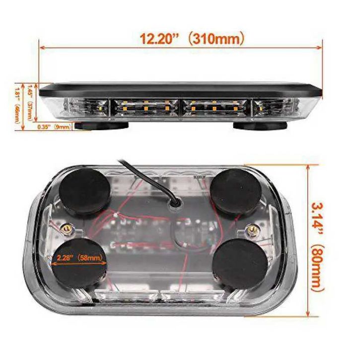 Мощна аварийна светлина с магнит LED 12 / 24V